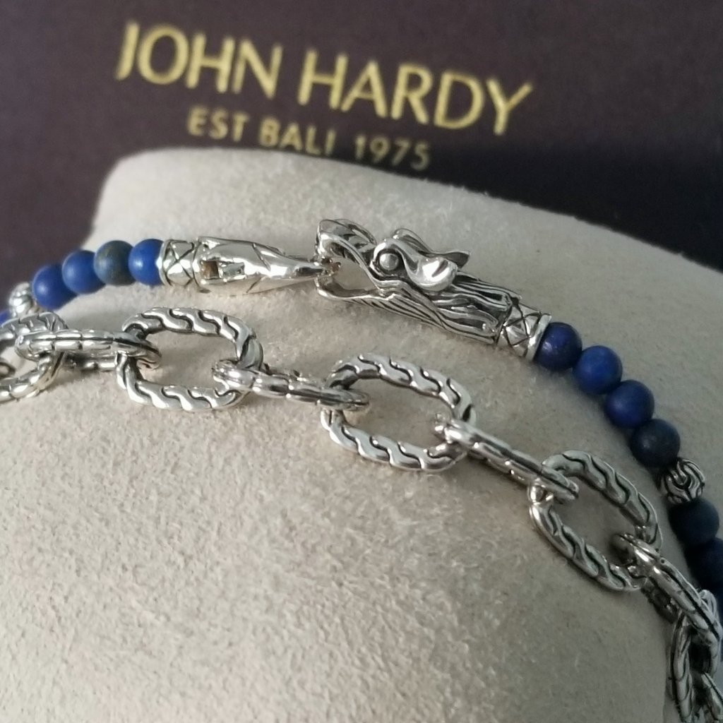 John Hardy *Rare* Naga Dragon Double Wrap Lapis Lazuli Bracelet - Pristine! $875